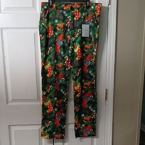 Christmas Men's Festive Holiday Print Pants  Sz XL (36" waist)  NWT